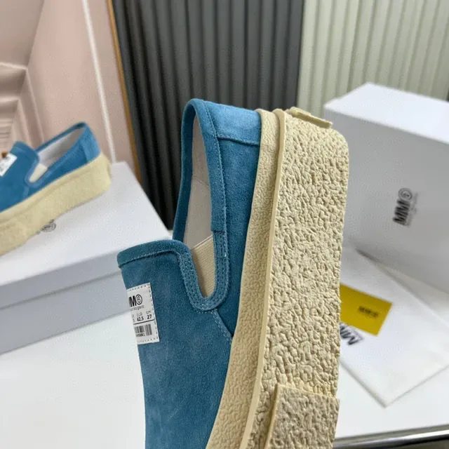 MM6 Maison Margiela Blue Suede Platform Slip-On Lifestyle Sneakers 3