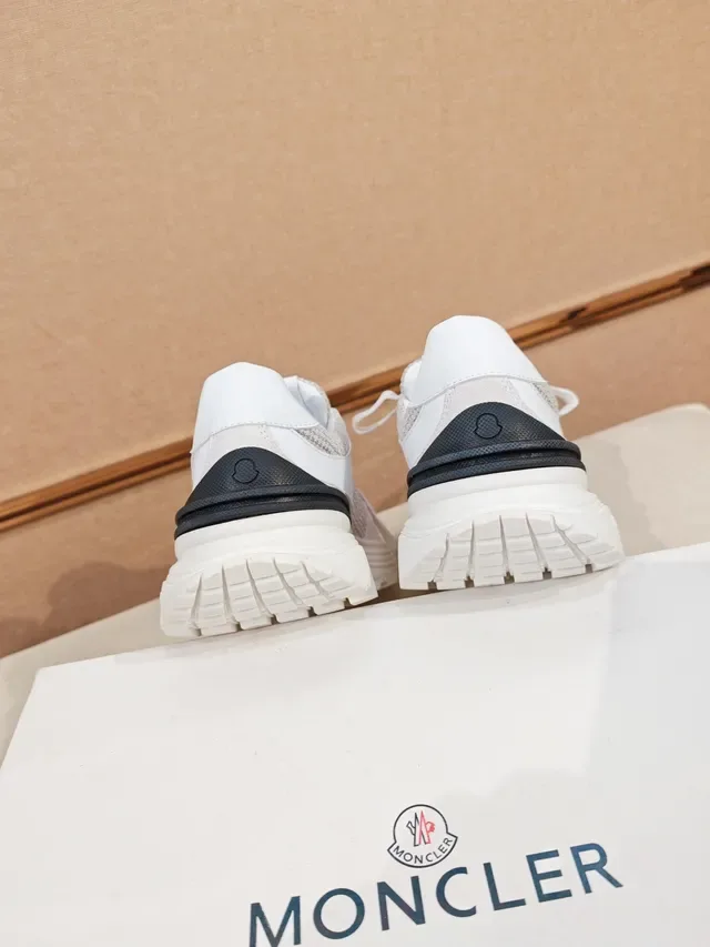 Moncler Lifestyle Sneaker White and Gray Mixed-Material Sneakers 3