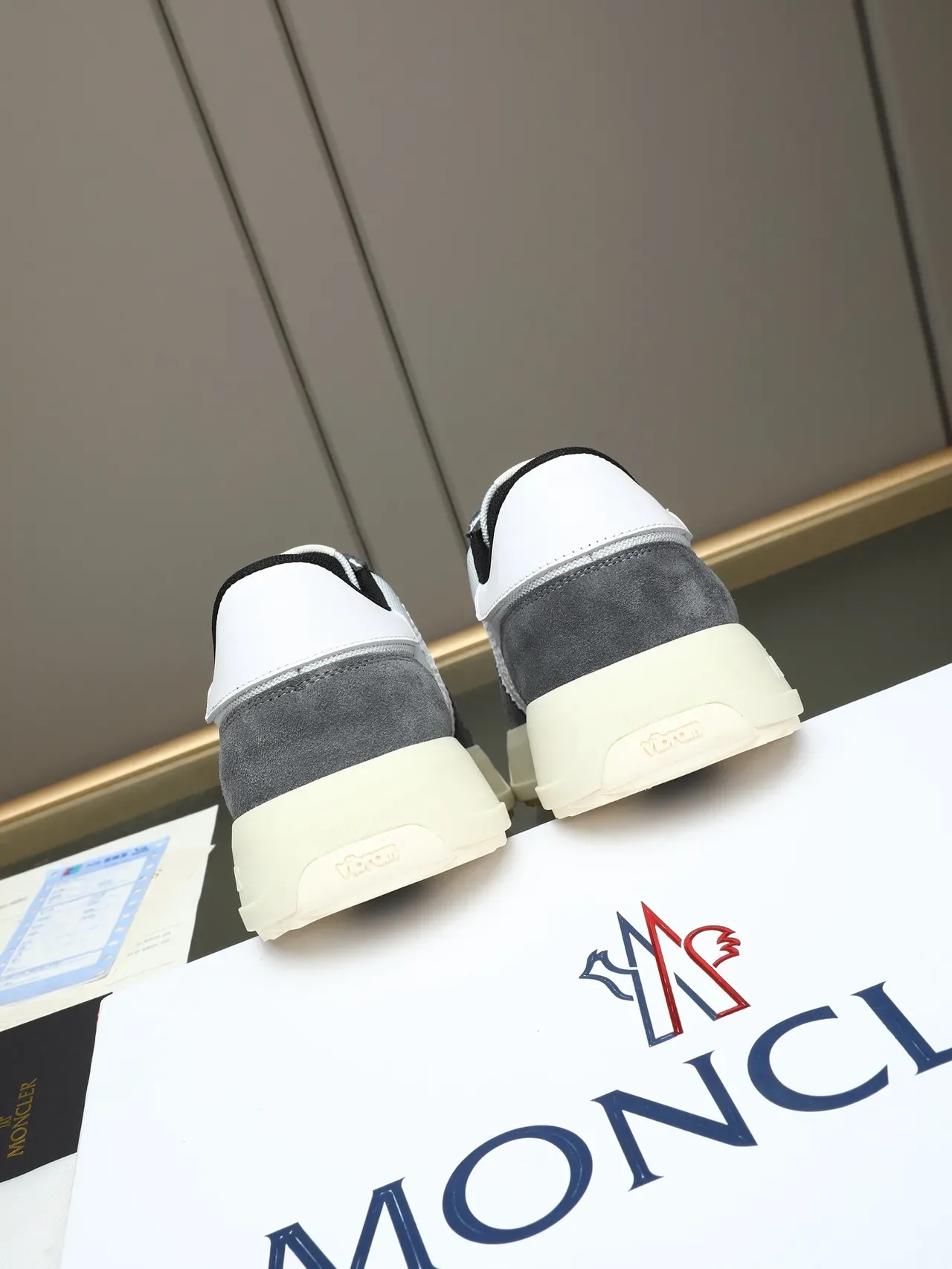 Moncler Suede and Mesh Panelled Platform Sneaker 3