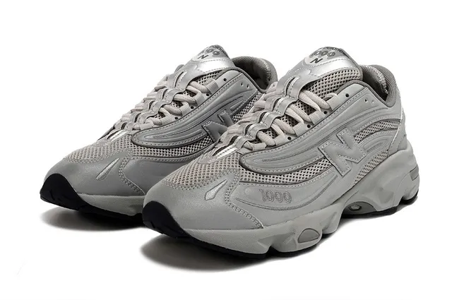 New Balance 1000 Gris Unicolore Baskets à semelle épaisse 2
