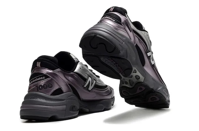 New Balance 1000 Tênis Chunky Metálicos Roxo Prata 3