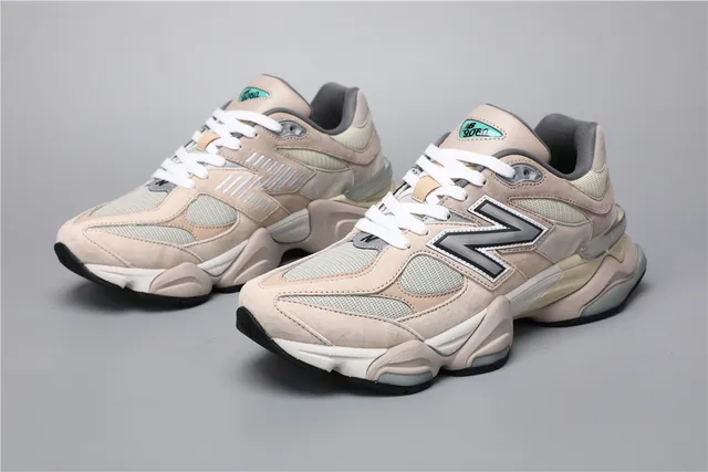 New Balance 9060 tênis chunky bege e cinza 5