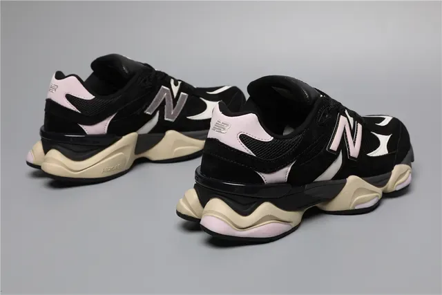 New Balance 9060 preto branco rosa tênis lifestyle 3