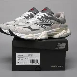 New Balance 9060 Gray and White Lifestyle Sneakers