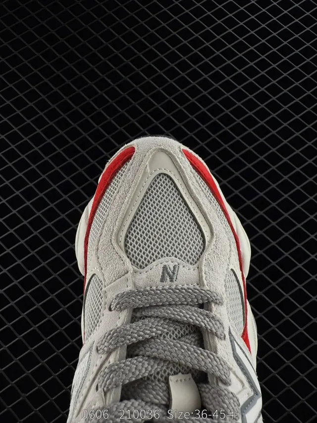 New Balance 9060 Chaussures chunky blanches rouges grises 2