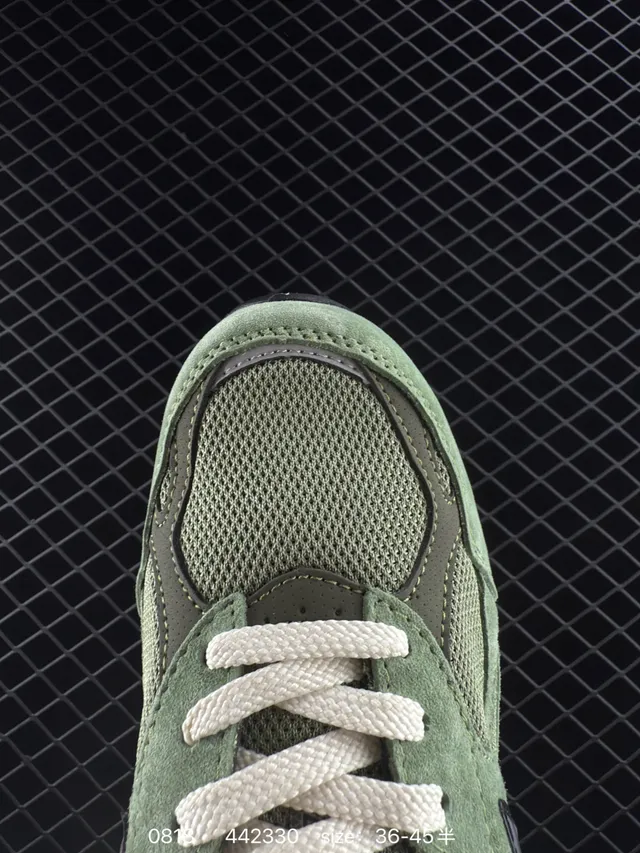 New Balance 990 Baskets Chunky Vert Olive Daim et Maille 2