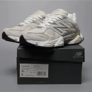 New Balance Beige Gray Chunky Midsole Mesh-Suede Hybrid Upper Lifestyle Sneakers