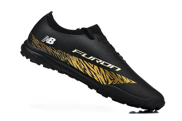 New Balance Black Gold Low-Cut Synthetic Upper Graphic Stripe Sneakers 4