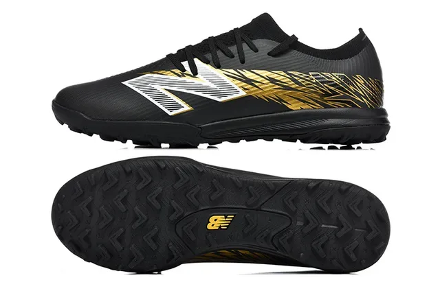 New Balance Black Gold Low-Cut Synthetic Upper Graphic Stripe Sneakers 9