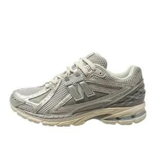 New Balance Gray Beige Mesh Upper Synthetic Overlays Running Shoes