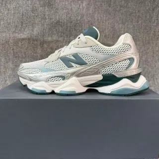 New Balance Gray Blue Multi-Layered Sole Mesh And Synthetic Overlay Construction Chunky Sneakers