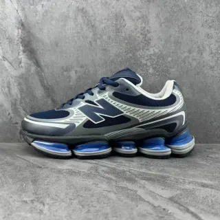 New Balance Navy Gray Segmented Pod Midsole Mesh And Synthetic Overlay Upper Running Shoes