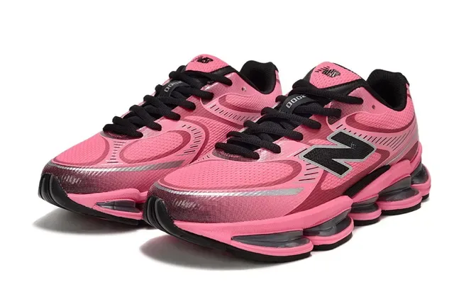 New Balance Pink Black Segmented Transparent Cushioning Mesh And Synthetic Overlay Upper Lifestyle Sneakers 2