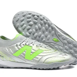 New Balance Tekela Silver Green Low-Cut Synthetic Upper Molded Outsole Turf Soccer Shoes