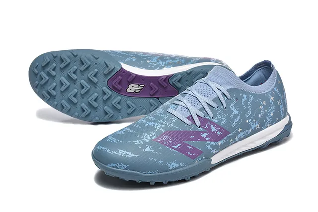 New Balance أحذية كرة القدم turf الأزرق البنفسجي العلوي الاصطناعي كولار بتصميم الجوارب sneakers 6