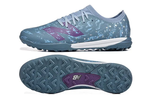 New Balance أحذية كرة القدم turf الأزرق البنفسجي العلوي الاصطناعي كولار بتصميم الجوارب sneakers 9