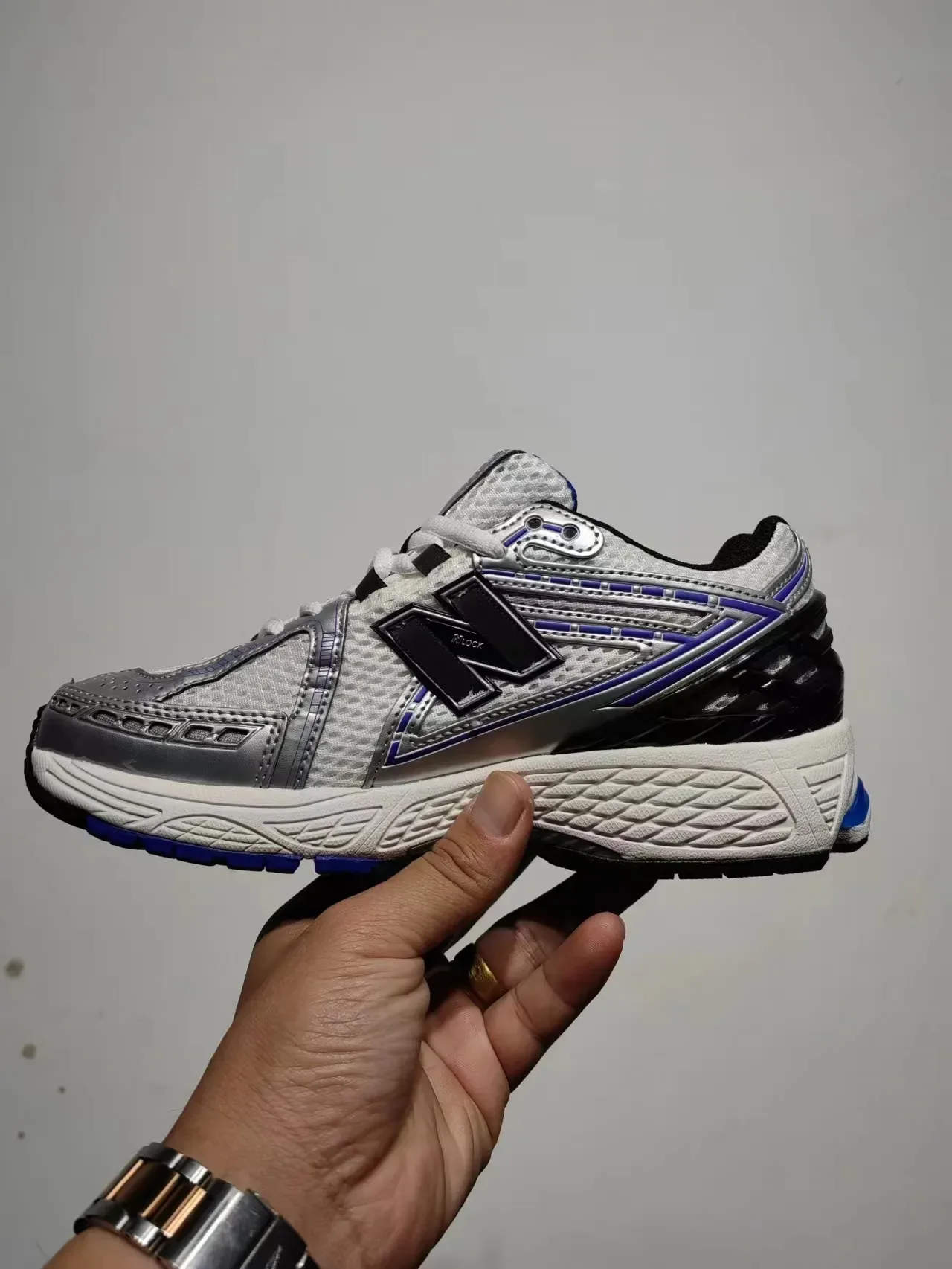 New Balance Branco Azul Malha E Sintético Superposição Construção Listras Accent Bold Lifestyle Sneakers 5