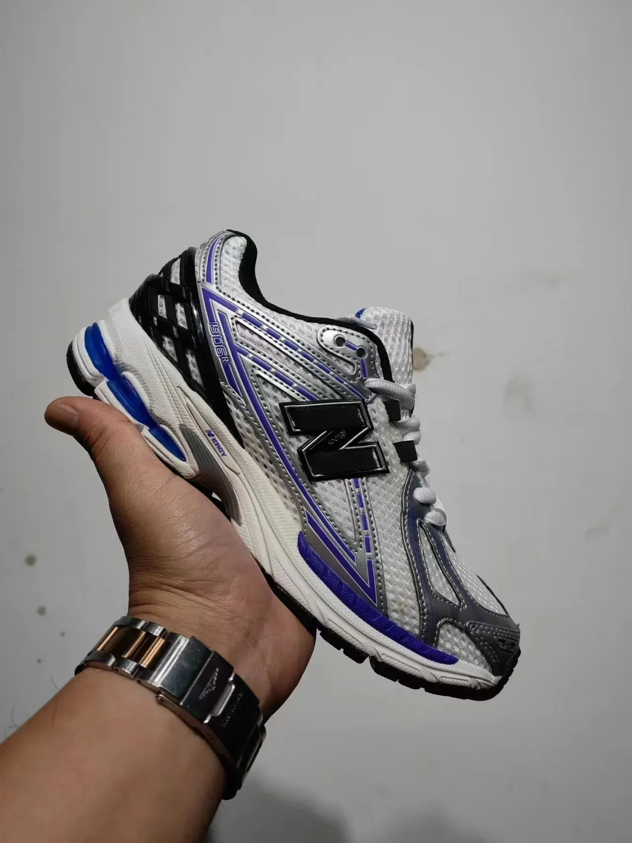 New Balance Branco Azul Malha E Sintético Superposição Construção Listras Accent Bold Lifestyle Sneakers 6