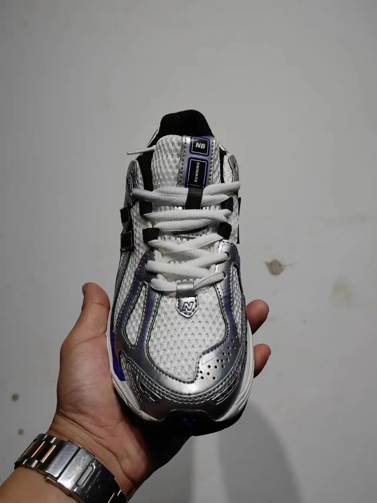 New Balance Branco Azul Malha E Sintético Superposição Construção Listras Accent Bold Lifestyle Sneakers 7
