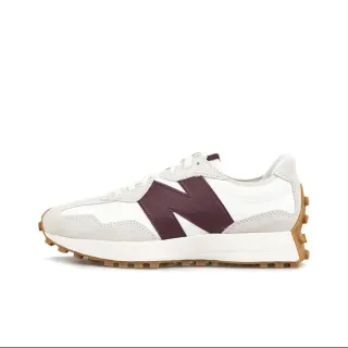 New Balance White Burgundy Layered Suede And Mesh Upper Bold Maroon 'N' Logo Lifestyle Sneakers