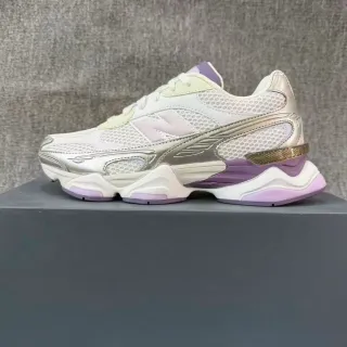 New Balance White Purple Sculpted Midsole Mesh And Metallic Synthetic Overlays Chunky Sneakers