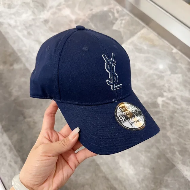 New Era 9FIFTY Snapback Navy Blue Embroidered Monogram Baseball Cap 8
