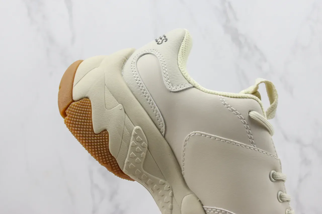 New Era Beige Semelle Noire Tige Cuir et Maille Sneakers Chunky 5