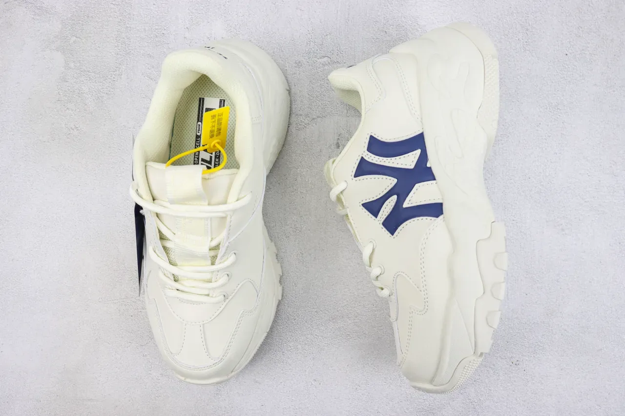 New Era White Navy Chunky Sculpted Sole Oversized Interlocking Logo Sneakers 3