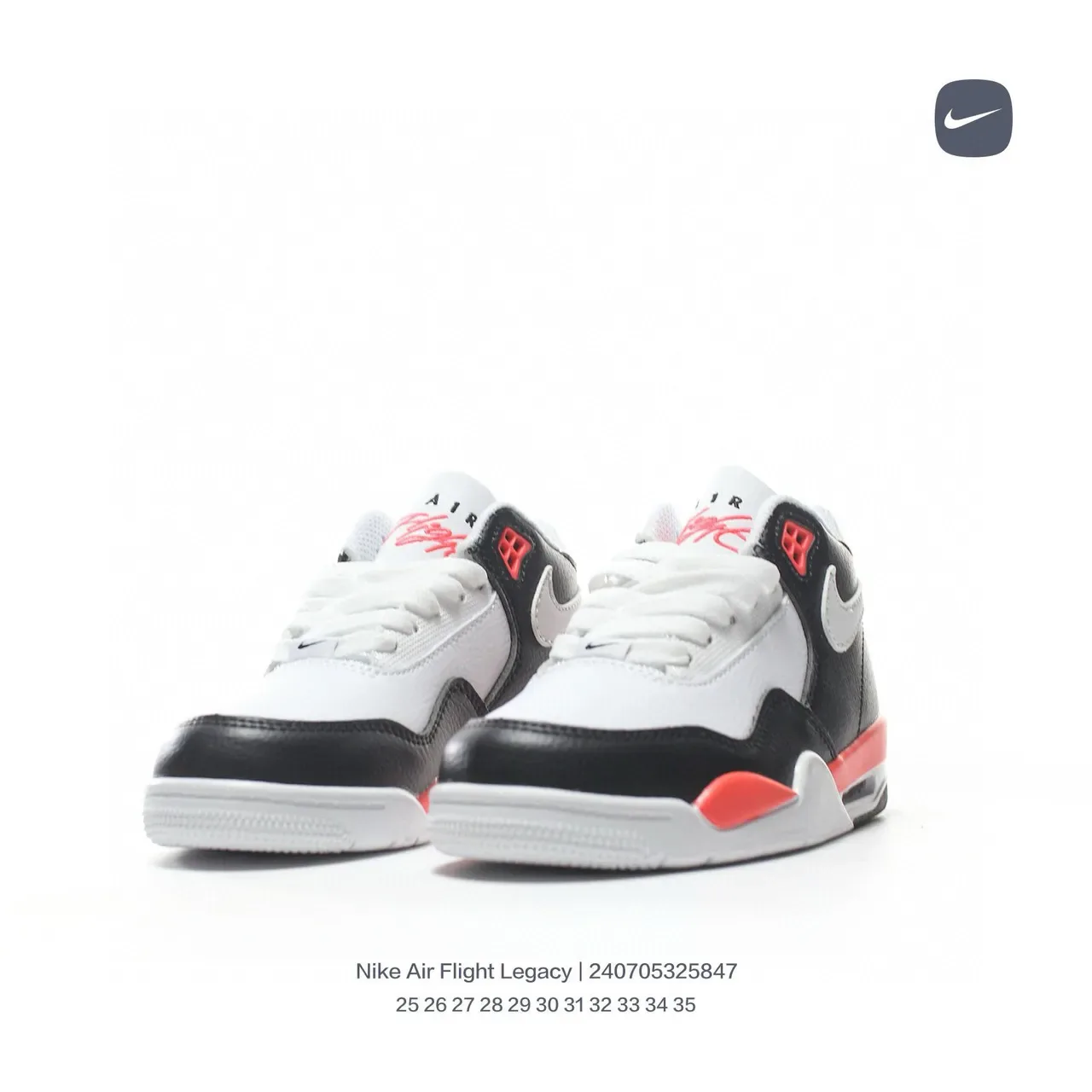 Nike Air Flight Legacy White Black Orange Lifestyle Sneakers 15