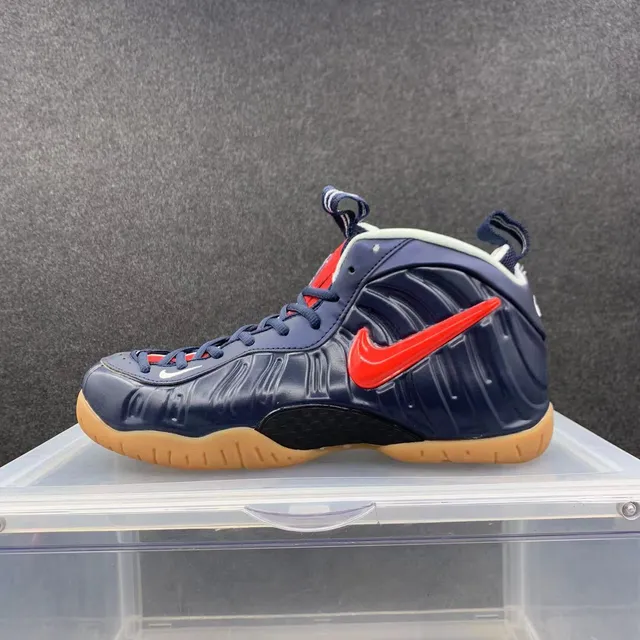 Nike Air Foamposite One Navy Red Gum Basketball Shoes 2