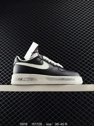 Nike Air Force 1 Black and Off-White Lifestyle Sneakers 2