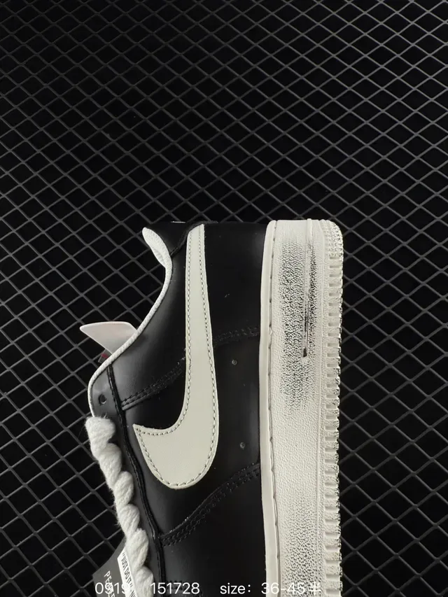 Nike Air Force 1 Black and Off-White Lifestyle Sneakers 4