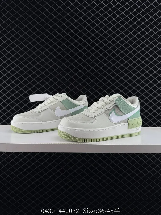 Nike Air Force 1 Green Beige Low-Top Deconstructed Lifestyle Sneakers 3