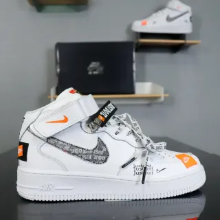 Nike Air Force 1 High White Orange Graphic Lifestyle Sneakers