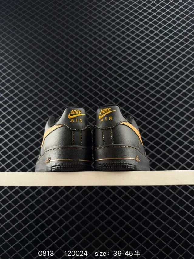 Nike Air Force 1 Low Black and Tan Lifestyle Sneakers 2