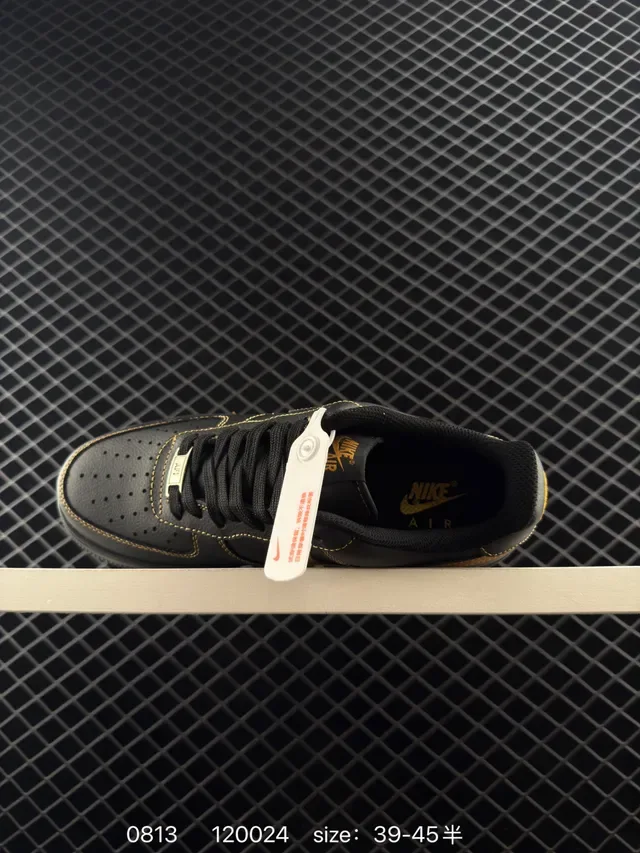 Nike Air Force 1 Low Black and Tan Lifestyle Sneakers 3