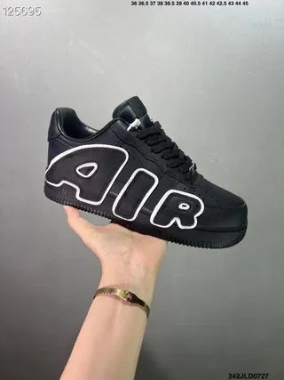 Nike Air Force 1 Low Black White Outline Lifestyle Sneakers 2