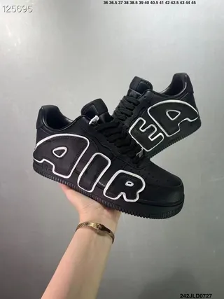 Nike Air Force 1 Low Black White Outline Lifestyle Sneakers 8