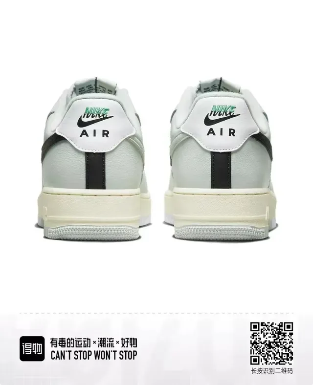 Nike Air Force 1 Low رمادي فاتح أبيض أسود نعناع أسلوب الحياة حذاء رياضي 3