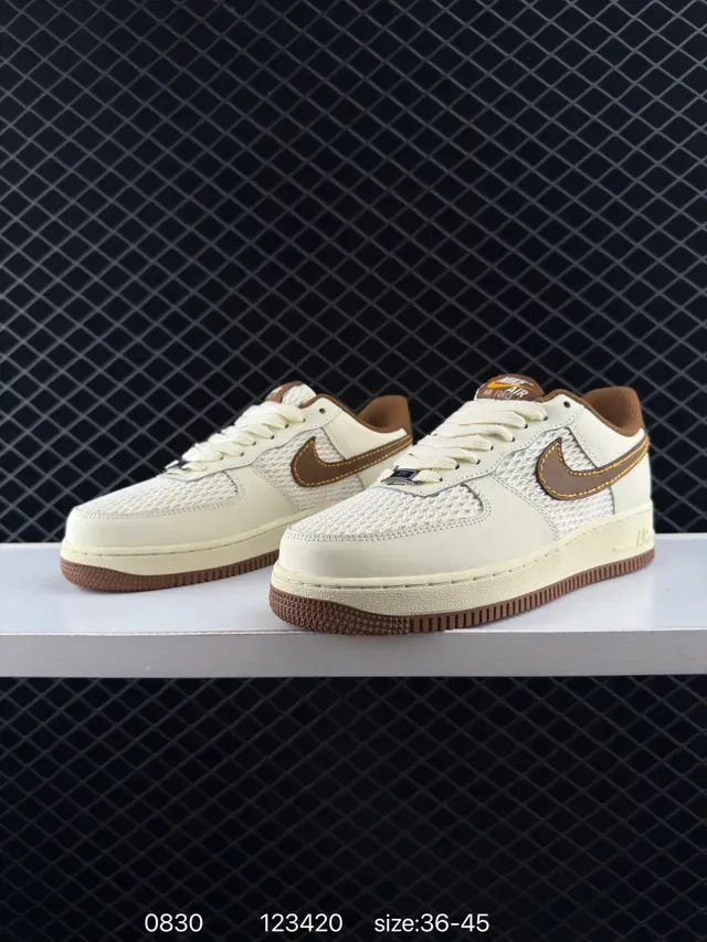 Nike Air Force 1 Low Off-White Brown Lifestyle Sneakers 3