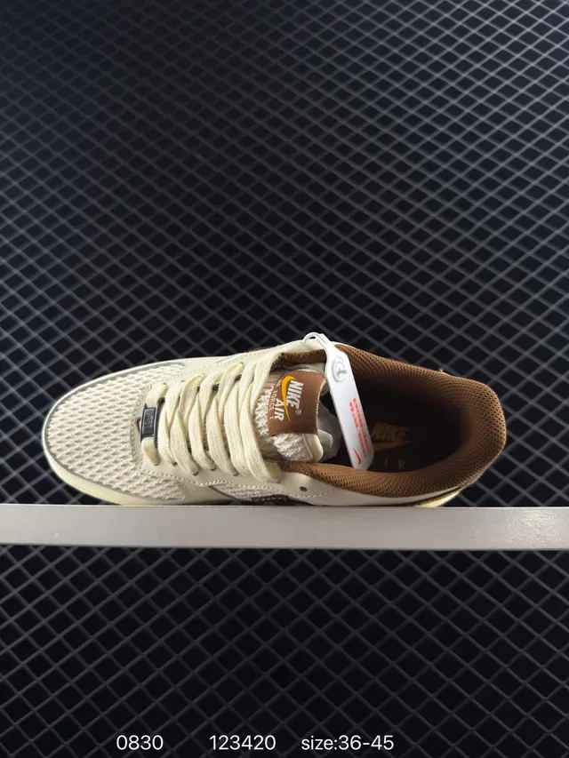 Nike Air Force 1 Low Off-White Brown Lifestyle Sneakers 5