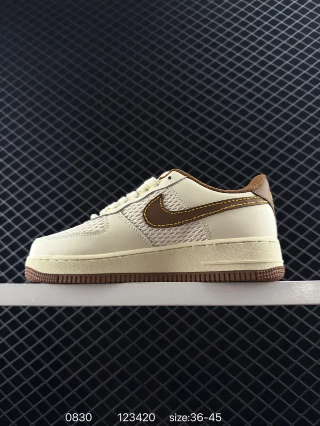 Nike Air Force 1 Low Off-White Brown Lifestyle Sneakers 6