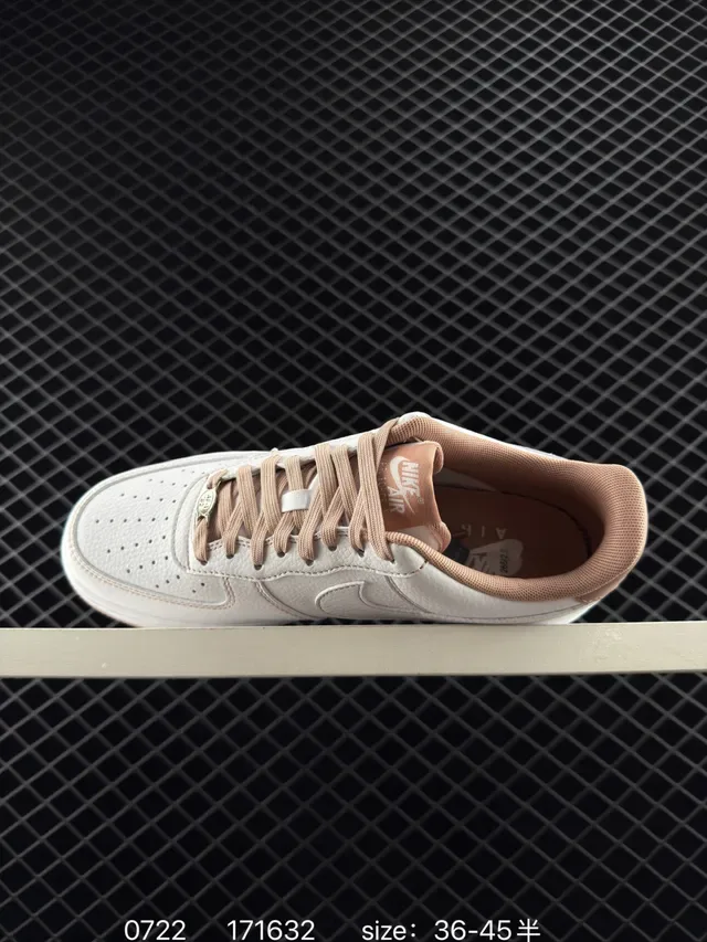 Nike Air Force 1 Low White and Beige Lifestyle Sneakers 4