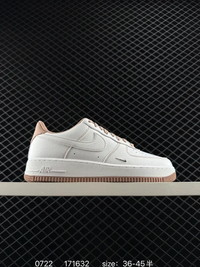 Nike Air Force 1 Low White and Beige Lifestyle Sneakers 6