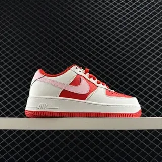 नाइक Air Force 1 Low सफेद लाल गुलाबी लाइफस्टाइल स्नीकर