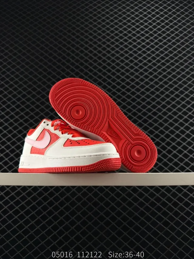 Nike Air Force 1 Low White Red Pink Lifestyle Sneakers 4