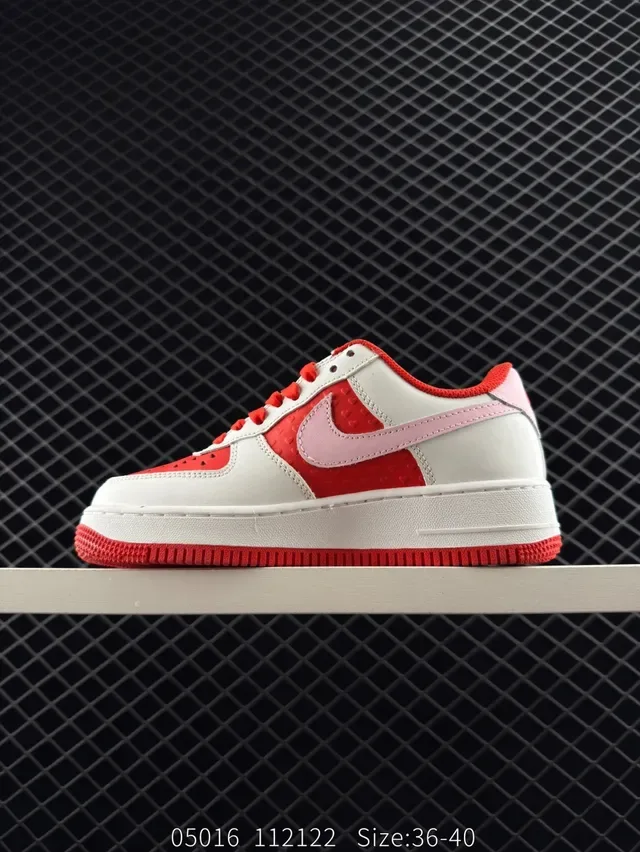 Nike Air Force 1 Low White Red Pink Lifestyle Sneakers 5