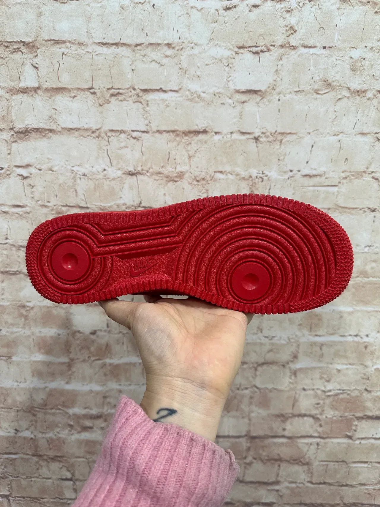 Nike Air Force 1 Monocromático Vermelho Upper Tecido Sneakers Lifestyle 4