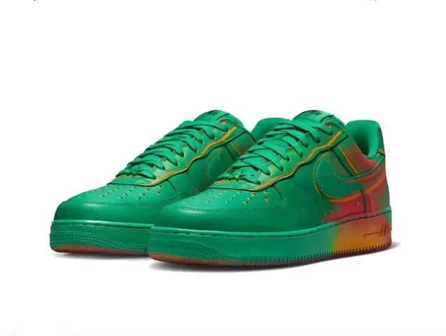 Nike Air Force 1 Multicolor Gradient Green Lifestyle Sneakers 5