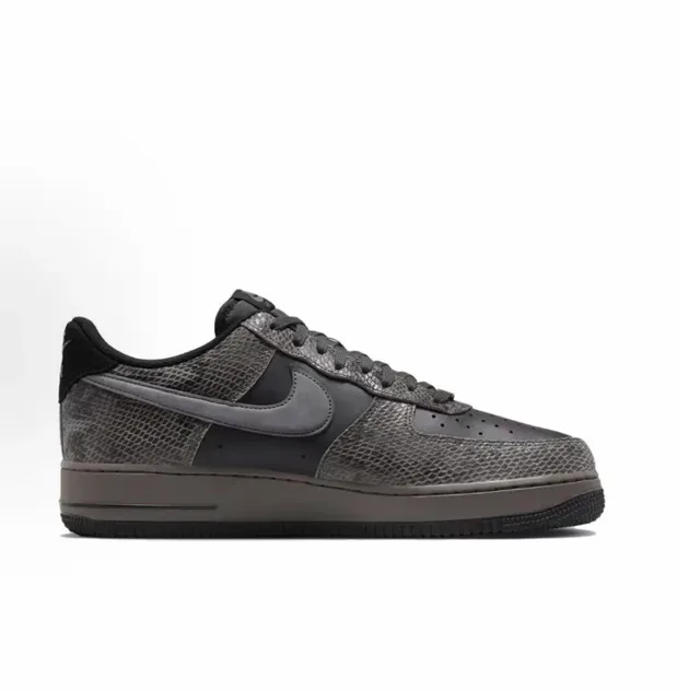 Nike Air Force 1 Snakeskin Gray Black Lifestyle Sneakers 2